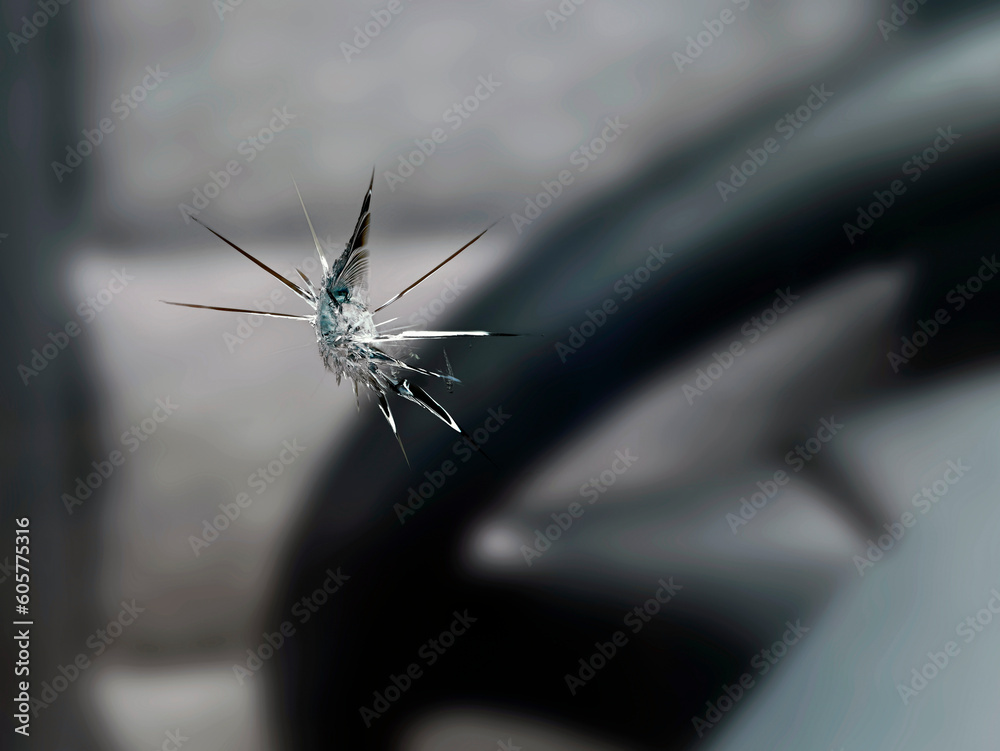 Star break in a windshield